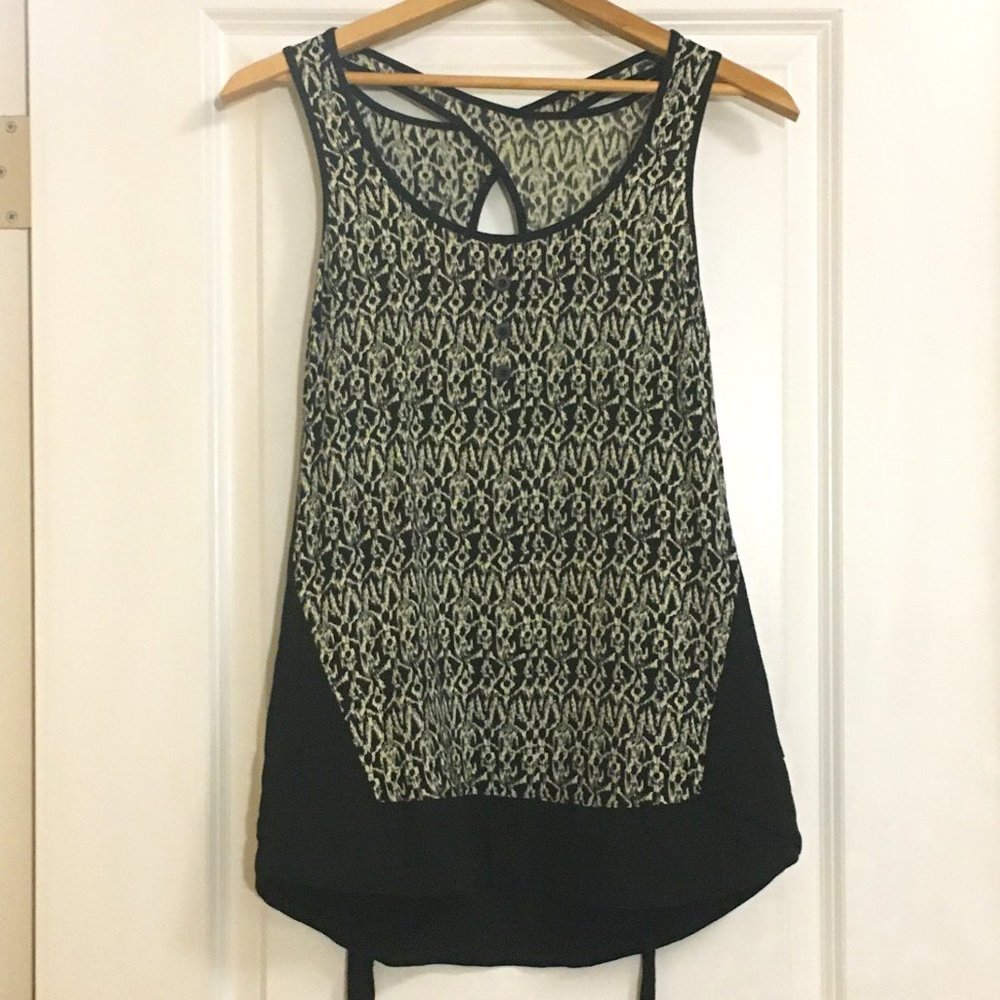 Alt Girl 3Stones Westcoast Cross Back Cotton Viscose Tank Top Size Small